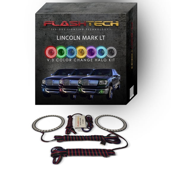 Flashtech RGB Multi Color Changing LED Halo kit for 2006-2008 Lincoln Mark LT Fog Lights