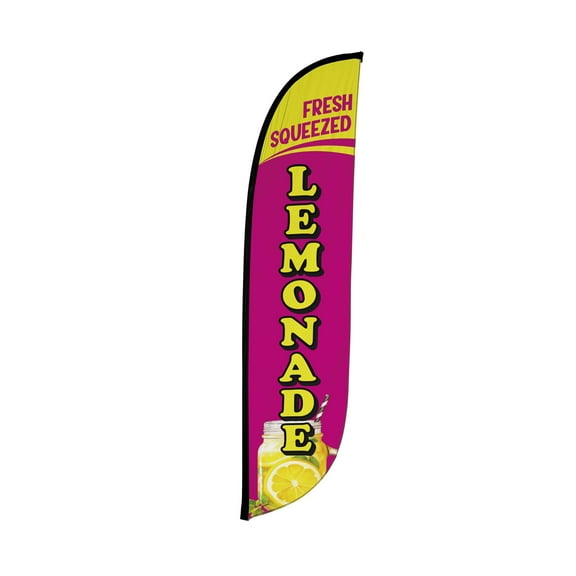 LookOurWay Feather Flag Banner - 12 Feet Tall Advertising Flags for Outdoor Business and Events Promotion - Swooper Flag Only - Juice Flag - Fresh Squeezed Lemonade (10M1200617)