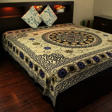 Cotton Celtic Knot Tapestry Wall Hanging Mandala Sunflower Tablecloth Floral Coverlet Beach Sheet Twin 70 x 104