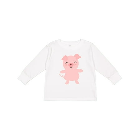 

Inktastic Cute Pig Gift Toddler Boy or Toddler Girl Long Sleeve T-Shirt