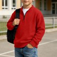 thumbnail image 4 of Sakuulaan Boys Sweatshirts Quarter Zip Mock Neck Knit Casual Long Sleeve Fall Tops, 4 of 8