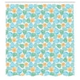thumbnail image 3 of Ambesonne Seashells Shower Curtain, Simplistic Nautical Shell, 69"Wx84"L, Sky Blue Orange, 3 of 5