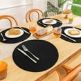 thumbnail image 3 of Round Braided Placemats Set of 4 Cotton Fabric Round Table Mats Non Slip Washable 15 inch Round Place Mats (Black, 4), 3 of 7