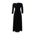 thumbnail image 3 of Women's High Waist Long Dress with Tie Detail - Round Neck 3/4 Sleeve - Versatile for Daily & Parties, 3 of 3