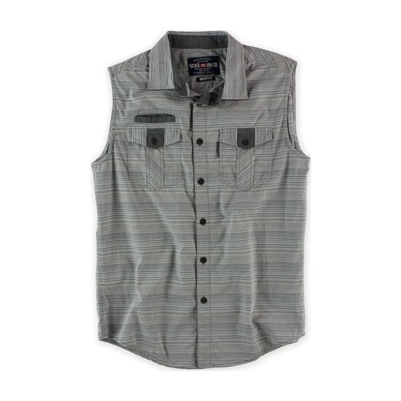 Ecko Unltd. Camisa tejida con botones para hombre de Man Of War, gris, extra pequeña