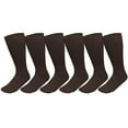 thumbnail image 3 of 3/6 Pairs Men Women Physicians Approved Diabetic Crew Socks Cotton Loose Fitting Non Binding Top Comfortable Wear 9-11 Brown 6-Pack, 3 of 6