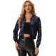 thumbnail image 1 of Disfraz de navidad Top de lentejuelas para mujer, manga larga, brillante, brillante, para fiesta, chaqueta de bombardero Armada M, 1 of 6