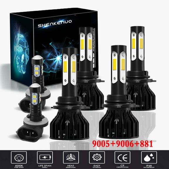 For Chevrolet Camaro 1998-2002 LED Headlight Bulbs,9005 9006 High beam and Low Beam and 881 Fog light Bulbs,Pack of 6