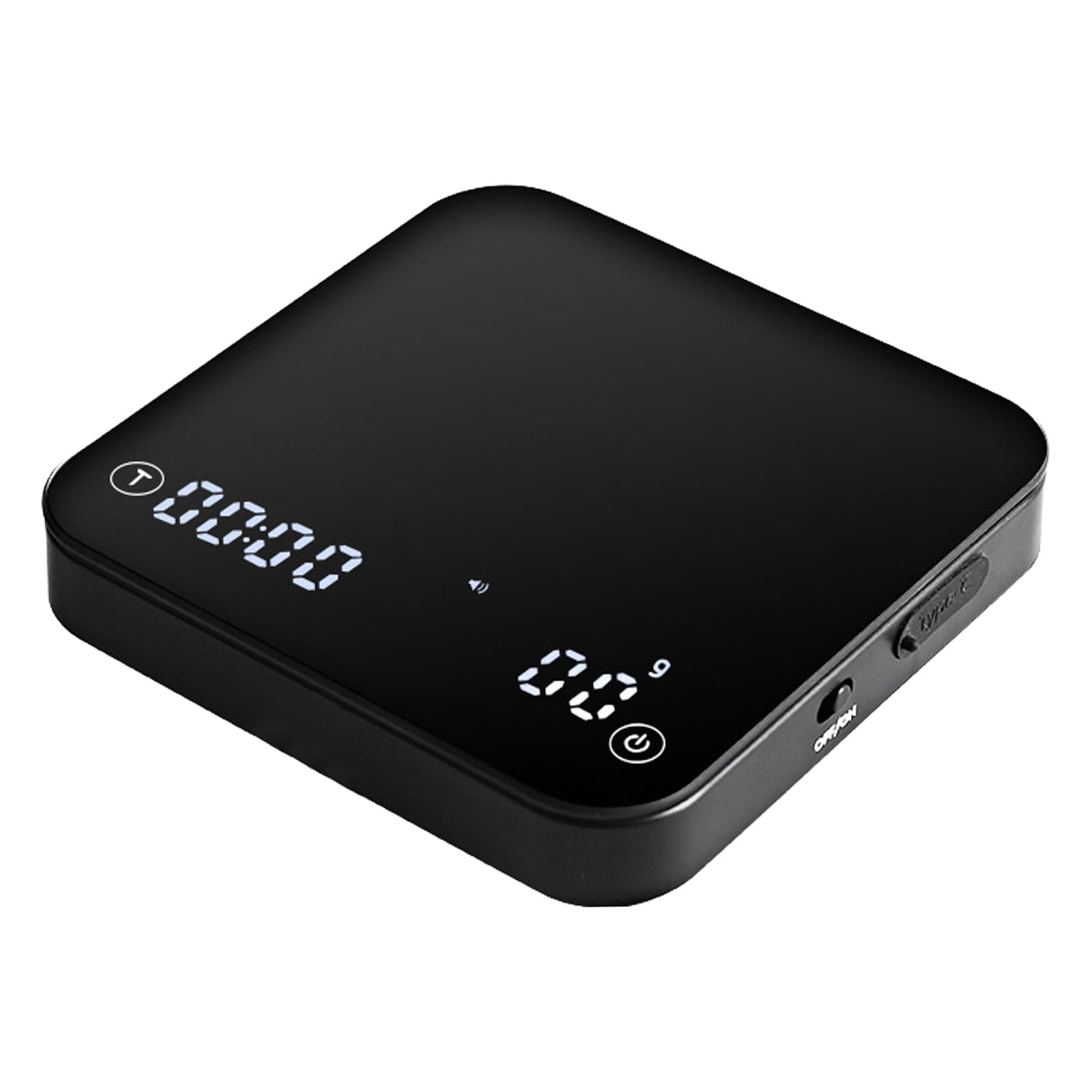 Fiocias Coffee Digital Scale with Timer Precision Professional Rechargeable Kitchen Food Black