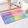 thumbnail image 4 of Colorful Watercolor Stripe Pattern Bathroom Rugs Mat,Non Slip Microfiber Bathroom Rug,Rubber Backing,Soft Bathroom Mats for Bathroom Floor,Tub and Shower,17x30in(43x75cm), 4 of 5
