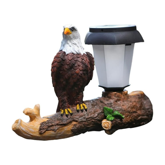 1 Pcs Solar Garden Owl Statue with LED Lights - Realistic Solar Powered Outdoor Decor for Patio, Yard, Lawn - Weather Resistant Resin Sculpture