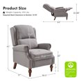 thumbnail image 7 of Manual Recliner Wingback Roll Armrest Nailhead Wood Leg Home Living Room Bedroom Grey, 7 of 7