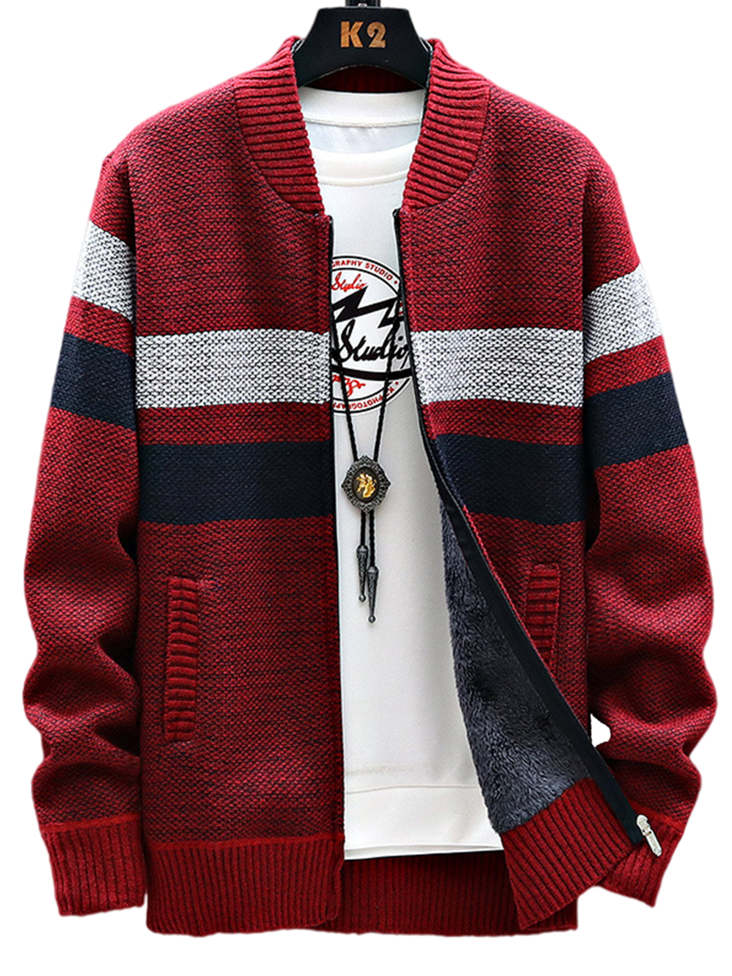 Woolovers Cardigan striped pattern casual look Fashion Knitwear Knitted Jackets 