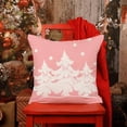 thumbnail image 2 of Pink Christmas Pillow Covers 18x18 Set of 4 for Christmas Decorations Merry Christmas Tree Believe Snowflake Winter Holiday Decor Throw Cushion Case for Home Couch, 2 of 6