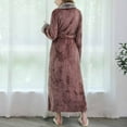 thumbnail image 6 of VANLOFE Unisex Warm Pajamas Household Clothes Solid Bathrobe Lengthened Night-robe Woman's Nightgown Casual Robes Coffee Robes Sleepwear for Woman L, 6 of 9