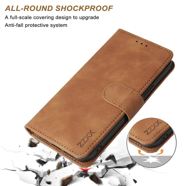 ZZXX Leather Wallet Phone Case For iPhone 15 Pro Max 14 13 Mini 12