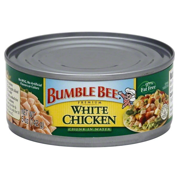 BUMBLE BEE Premium White Chicken in Water, 5 Ounce Can, High Protein Food and Snacks Walmart