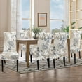 thumbnail image 2 of Printed Dining Room Chair Covers Set of 6, Stretch Kitchen Chair Covers Washable Parsons Chair Slipcover Removable Dining Chair Protectors for Hotel,Ceremony(Flower Pattern3), 2 of 6