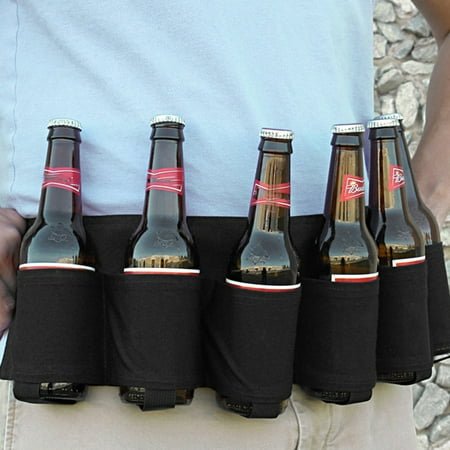 Outdoor Six Pack Beer Bottle Belt Portable Beverage Waist Bag Camping Gathering Drink Soda Cans Holder Hands Free Drink Carrier (Best Temperature For Soda)