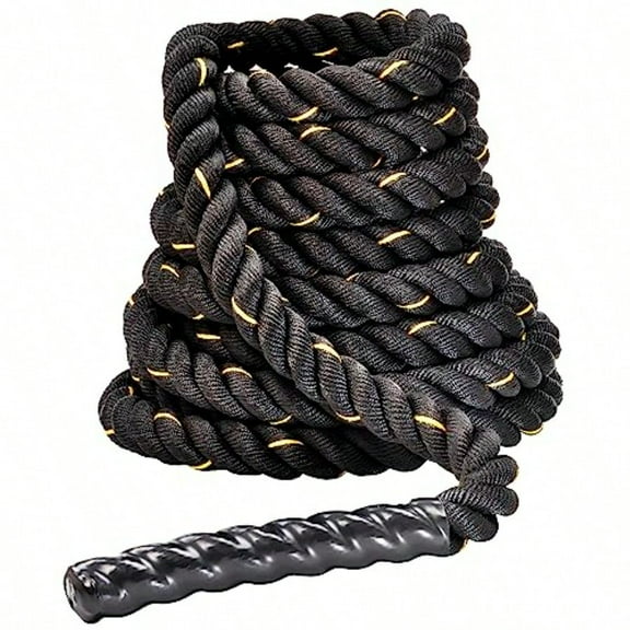Fitvids Battle Rope 1.5Inch 2 Inch Diameter Poly Dacron 30 FT 40 FT 50 FT Length Heavy Ropes for Home Gym and Workout