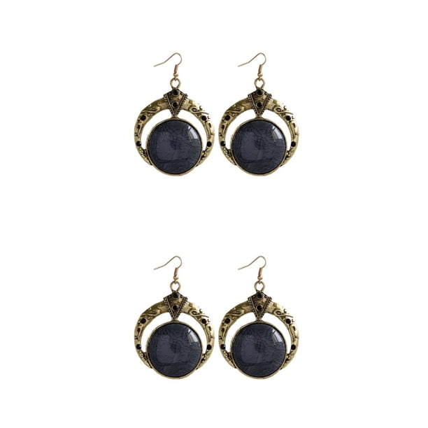Minnieouse Collar con colgante para mujer, hecho a mano, piedra de cristal, estilo bohemio, collar duradero para regalo de mujer E055-Negro E055-Negro 2Conjunto