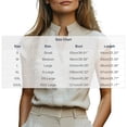 thumbnail image 2 of Craaazy Womens Short Sleeve Blouses Stand Collar V Neck Solid Color Cotton Casual Summer Tops for Work Vacation, 2 of 6