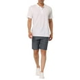 thumbnail image 2 of INSPIRE CHIC Men's Shorts Slim Fit Plaid Button Lightweight Twill Shorts 40 Dark Gray, 2 of 7