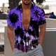 thumbnail image 2 of Camisas Para Hombre Talla Extra Estilo Cocotero Impresión digital 3d Camisa de manga corta creativa suelta casual (Purple, 4XL), 2 of 5