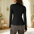 thumbnail image 5 of TKLPEHG Long Sleeve Fitted Tops for Women Turtleneck Stretch Slim Basic Underwear Solid Color Ladies Tops Soft Crew Neck Spring Lightweight Shirt (Black,S), 5 of 9