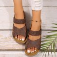 thumbnail image 5 of Women's Thick Bottom Woven Cross Sandals - Casual Beach Slippers for Women, 5 of 9