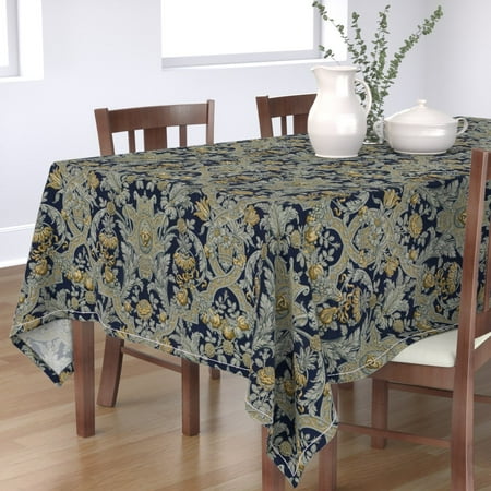 

Cotton Sateen Tablecloth 70 x 144 - Edwardian Damask Royal Victorian Art Deco Nouveau Print Custom Table Linens by Spoonflower