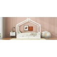 thumbnail image 6 of Full Size Pine Wood Platform Bed with Two Drawers,White,Master Bedroom, 6 of 14