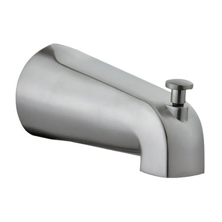 Polished Nickel Diverter Design House 522920 Slip on Pull-up Wall Mount Tub Diverter Spout, Satin Nickel Finish ()