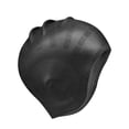thumbnail image 3 of Gorro de natación de silicona, gorro de natación elástico, fácil de usar y quitar, mantiene el cabello seco, protección del cabello para mujeres, Negro, 3 of 8