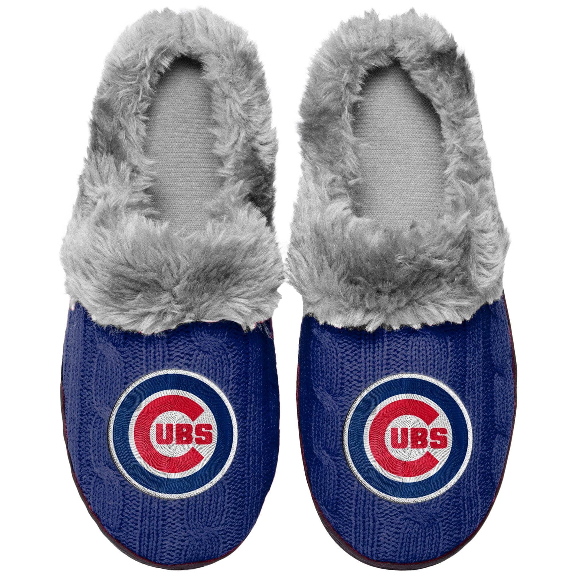 Chicago Cubs Women�s Cable Knit Slide Slippers Walmart Chicago Cubs Women�s Cable Knit Slide Slippers Walmart