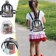 thumbnail image 1 of Mochila transparente (1 unidad), bolso transparente para mujer, 22 x 18 x 10 cm, mochila impermeable con bolsillo frontal para estudiantes y quienes se desplazan al trabajo (negra)., 1 of 9