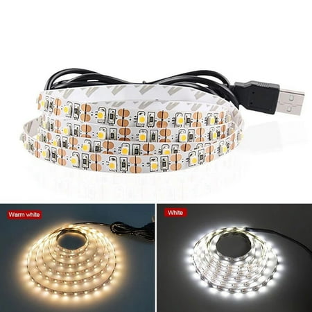 

5V USB White LED Strip Light DIY LED Light Strip Daylight Bright LED Tape Light for Bedroom Kitchen Closet Under Cabinet Vanity Mirror