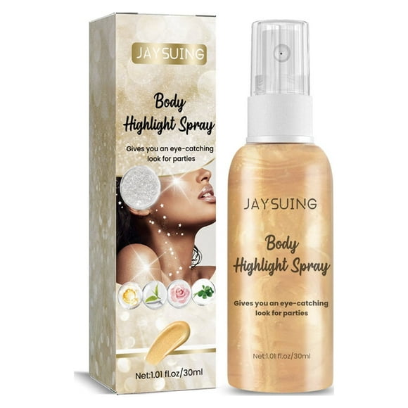 EGNMCR Body Highlight Spray(30ml) Body Glitter Spray,Quick Dry Face Liquid Glitter Gel ,Body Painted Stage Makeup Highlight,for Face Neck, Eyes, Dress Prom Party body spray