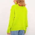 thumbnail image 5 of Chandail pour Femmes Couleur Unie Pulls pour Femmes Mode Col Haut Tricot Grand Col Rond Haut Tricoté, 5 of 5