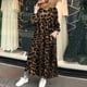 thumbnail image 2 of Vestido largo hasta el tobillo con estampado de leopardo de manga larga suelto con cuello en V para mujer Fridja  yut6298, 2 of 8