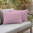 thumbnail image 2 of Outdoor Waterproof Pillow Covers Pink Retro Linen Decorative Throw Pillow Protectors,Pillowcase Cushion Cases for Patio Sofa Garden Couch,20x12in,Pack of 2, 2 of 14
