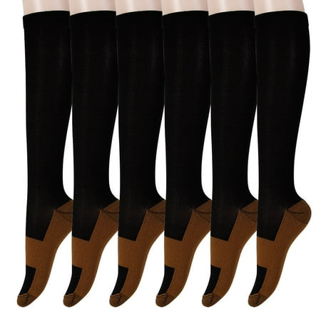 Copper Compression Socks for Men & Women - Best for Running, Athletic, Medical, Pregnancy and Travel - 15-20mmHg (3 (Best Compression Socks For Flying Pregnant)