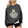 thumbnail image 2 of Wensltd Fall V Neck Sweatshirt for Women Funny Halloween Long Sleeve Graphic Family Party Tops, 2 of 4