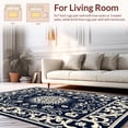 thumbnail image 2 of Flatwoven High Traffic Area Rug, Elegant Oushak Medallion Timeless Floral Ornament, Non Slip, Stain Resistant, Washable Area Rugs for Living Room, Bedroom(Blue, 2X3), 2 of 8