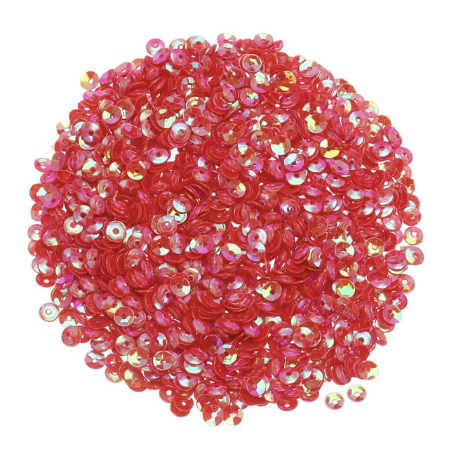 Loose Sequins,Glitter Sequins Cup Sequins Embroidery Sequins for Jewelry Making Crafts Sewing Red