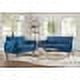 Home Meridian Nile Mid-Century Modern Velvet Upholstered Living Room  2 pc. Set in Navy Blue