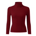 thumbnail image 3 of Chandail Côtelé pour Femmes Taille Unique Col Roulé Élégant Tricoté Manches Longues Ajusté Automne Hiver, 3 of 4