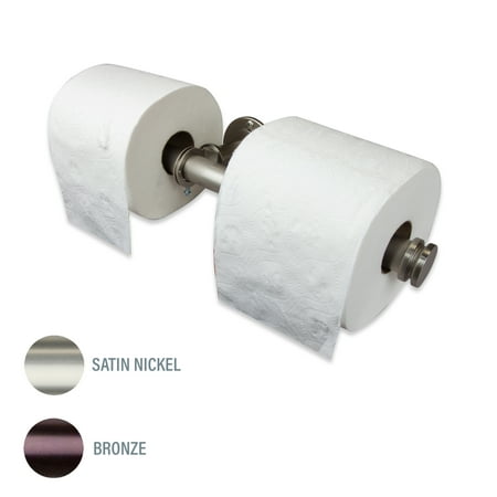 Double Toilet Paper Holder / Paper Towel Bar - Satin Nickel