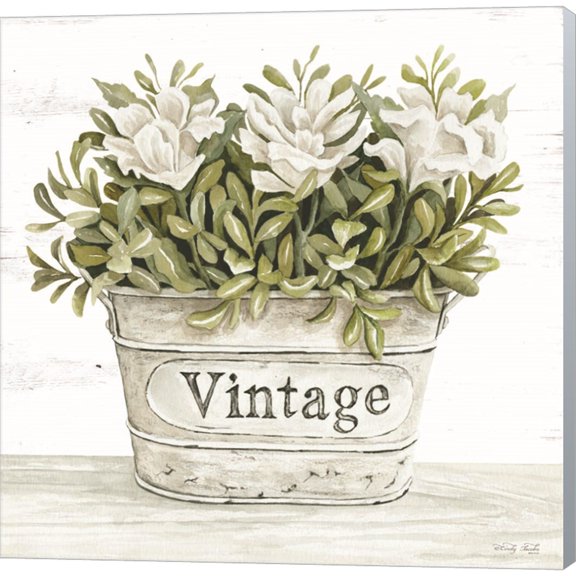 Great Art Now Vintage Floral by Cindy Jacobs, Canvas Wall Art, 12W x 12H