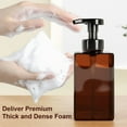 thumbnail image 3 of Happon 2 Pack 15oz/450ml Brown Plastic Foaming Soap Dispenser, Refillable Plastic Pump Bottles,Foaming Soap Dispenser for Bathroom, Kitchen, Hospital, Clinic, 3 of 6